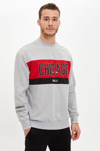 NBA Chicago Bulls Lisanslı Unisex Oversize Fit Sweatshirt