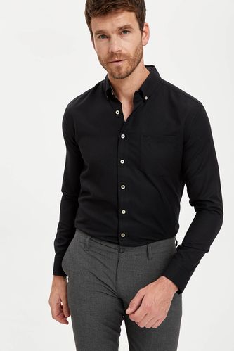 Modern Fit Long Sleeve Oxford Shirt