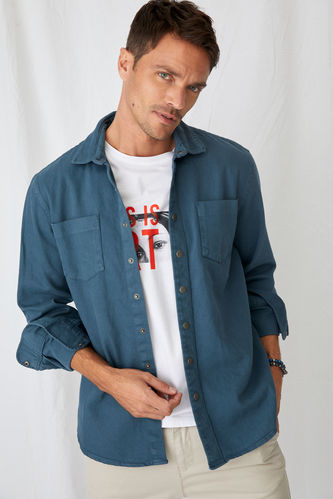 Uzun Kollu Regular Fit Pamuklu Gömlek Ceket