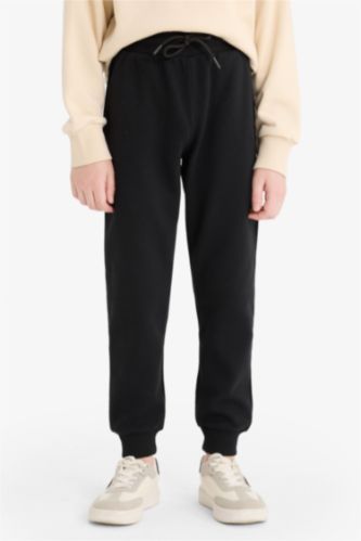 BOYS & TEENS Black Boy Elastic Waist Jogger Sweatpants