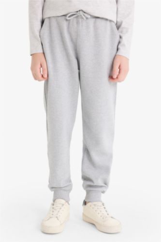 Boys & Teens Grey Melange Boy Elastic Waist Jogger Sweatpants