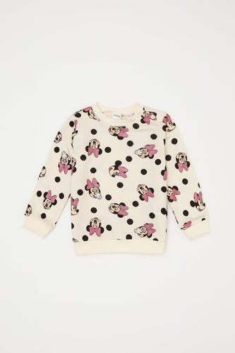 Kız Bebek Disney Mickey & Minnie Lisanslı Regular Fit Tekli Sweatshirt