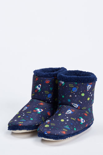 Printed Plush Home Boots