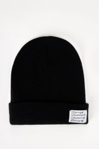 Label Print Knit Beanie 2055494 | DeFacto
