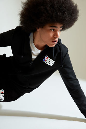 NBA Lisanslı Unisex Fermuarlı Kapüşonlu Sweatshirt