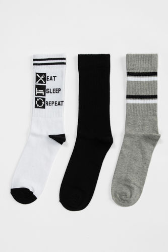 3 Pack Printed Knitted Long Socks