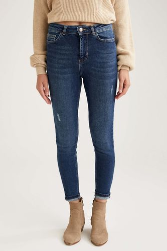 Vintage Skinny Fit Yüksek Bel Jean Pantolon