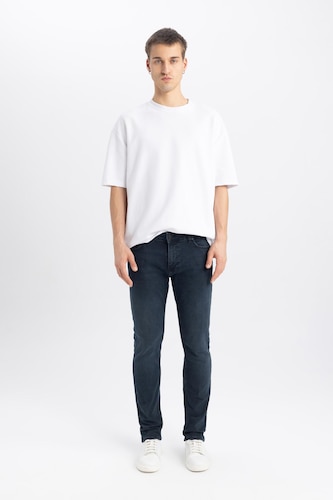HOMME Indigo PEDRO - Coupe slim en jean