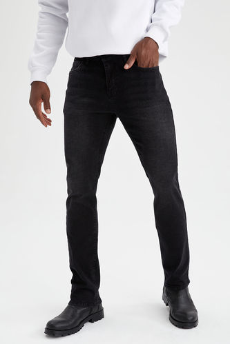 Sergio Regular Fit Normal Bel Boru Paça Siyah Jean Pantolon