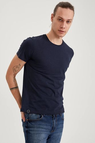 Базова футболка слім-фіт з круглим вирізом та коротким рукавом