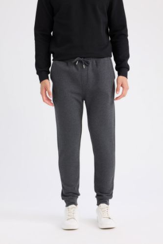 Slim Fit Dar Kesim İnce Jogger Eşofman Altı Basic Düz Pike Beli Bağcıklı Lastikli Paça Cepli