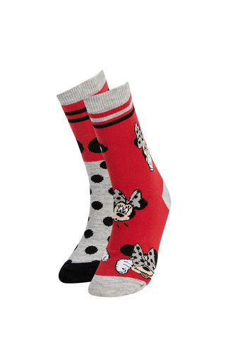 Kız Çocuk Mickey & Minnie Lisanslı 2'li Çorap