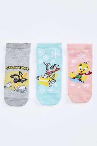 Kız Çocuk Looney Tunes Lisanslı 3'lü Patik Çorap