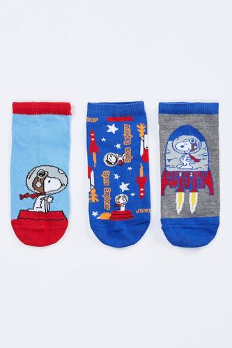 Erkek Çocuk Snoopy Lisanslı 3'lü Patik Çorap