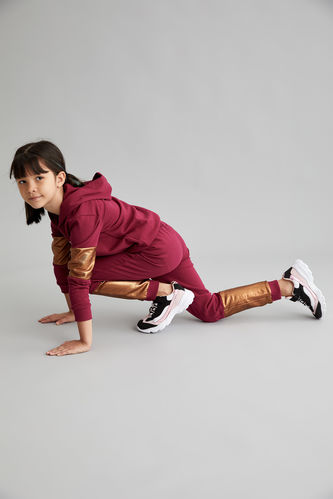 Pantalon de survêtement jogger à couleurs contrastantes pour fille