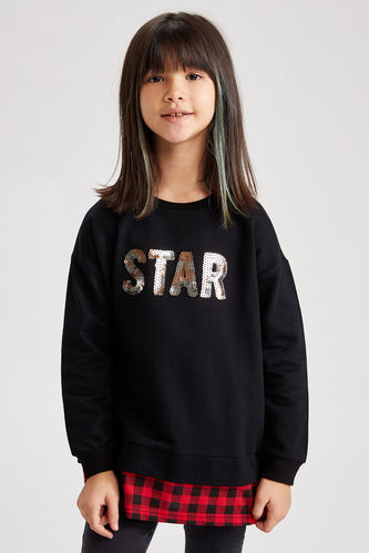Girl Girl'S Sequin Embroidered Sweatshirt