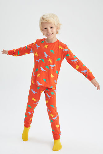 Erkek Çocuk Dinozor Baskılı Pijama Takım
