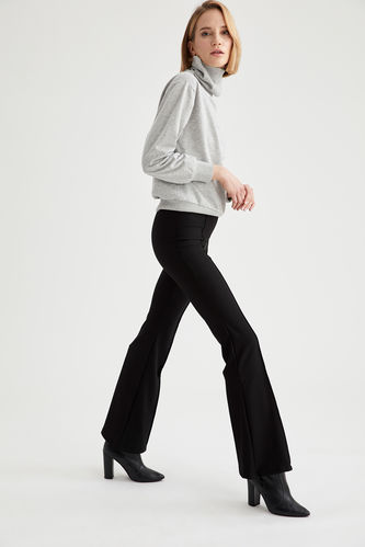Bell-Bottomed Woven Trousers