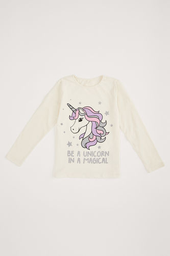 Girl Girl'S Unicorn Printed Long Sleeve T-Shirt