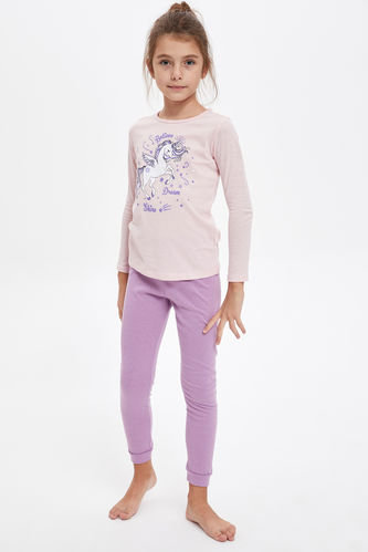Girl Unicorn Printed Cotton Pyjama Set