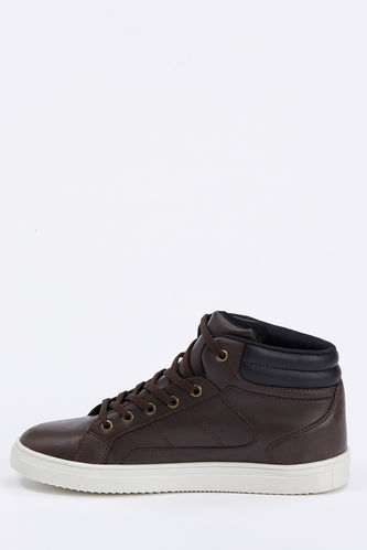 Faux Leather Sneaker Boots