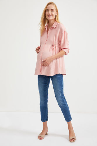 Basic Ankle Length Maternity Jean Trousers