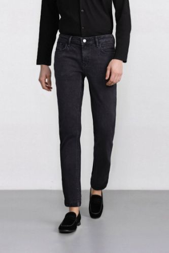 Carlo Skinny Fit Ekstra Dar Kalıp Normal Bel Ekstra Dar Paça Siyah Jean Pantolon