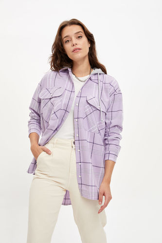 Relax Fit Long Sleeve Check Patterned Shirt
