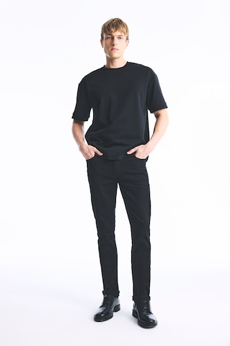 Erkek Siyah Pedro Slim Fit Normal Bel Dar Paça Jean Pantolon