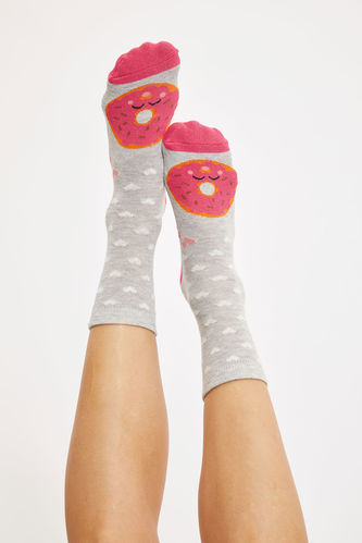 Eğlenceli Desenli Soket Çorap 2'li