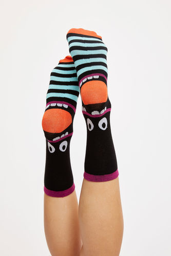 Eğlenceli Desenli Soket Çorap 2'li