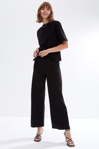 Wide Leg Belted Palazzo Trousers