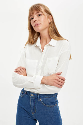 Long Sleeve Shirt With Pocket Detail