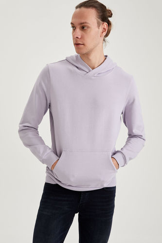 Kapüşonlu Slim Fit Basic Sweatshirt