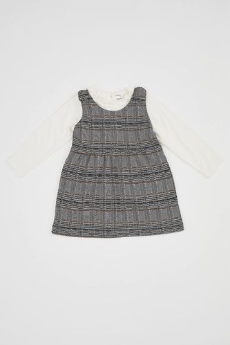 Baby Plaid Strap Dress And T-Shirt