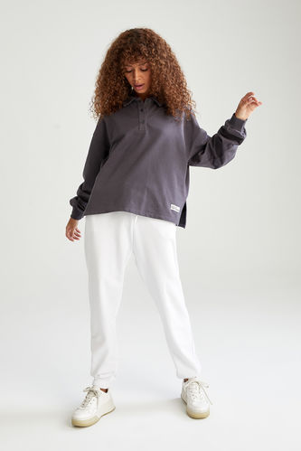 Relax Fit Tie Waist Shirred Sweatpants