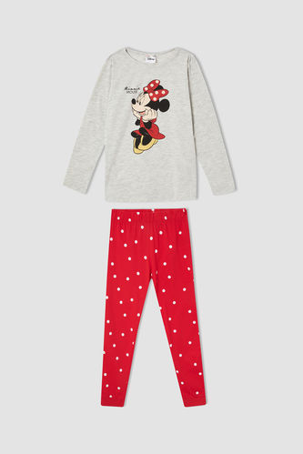 Kız Çocuk Minnie Mouse Lisanslı Uzun Kollu Pijama Takım
