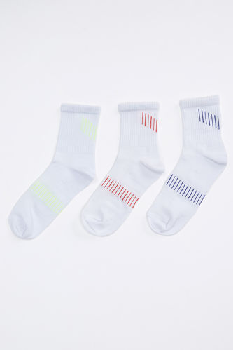 Desenli 3'lü  Soket Çorap