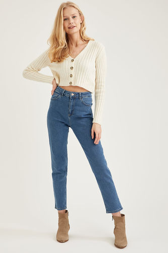 Vintage Slim Fit High Waist Jean Trousers