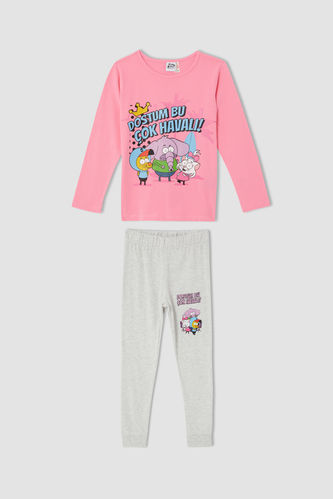 Kız Çocuk Kral Şakir Uzun Kollu Pamuklu Pijama Takım