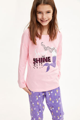 Ensemble pyjama imprimé sirène pour fille