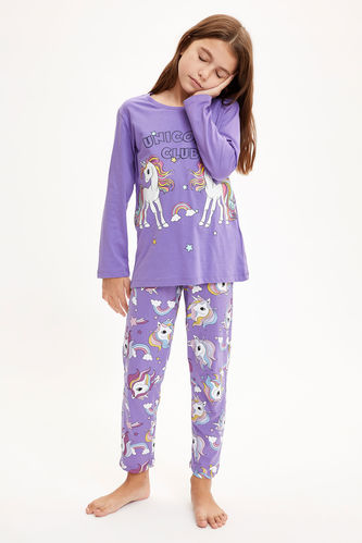 Girls Unicorn Printed Pajamas Set