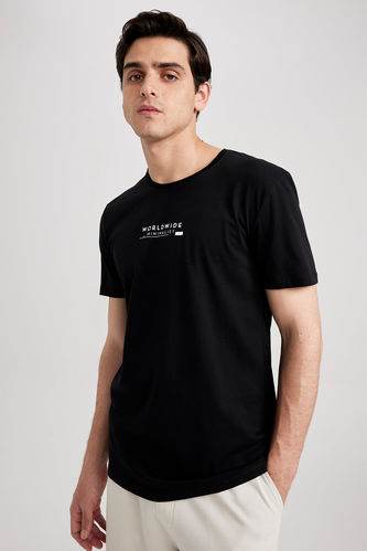 T-Shirt Coupe Régulière Imprimé Col Ras Du Cou