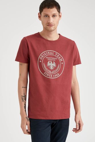 T-shirt en coton à col rond imprimé Regular Fit