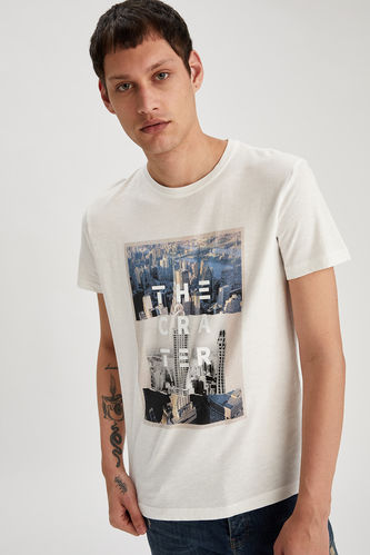 T-shirt ajusté à col rond imprimé City