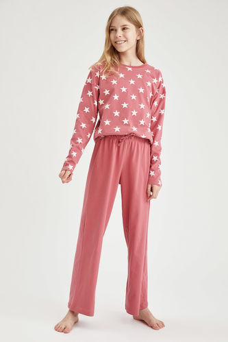 Kız Çocuk Yıldız Desenli Pijama Takımı