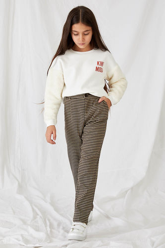 Girl Carrot Fit Check Patterned Trousers