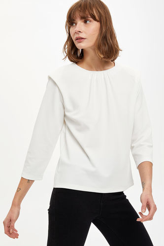 Long Sleeve Crew-Neck Body With Shoulderpads