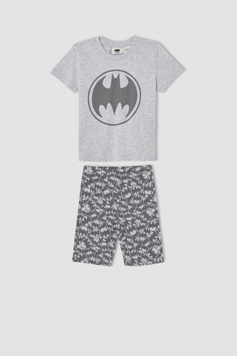 Erkek Çocuk Batman Lisanslı Kısa Kollu Pijama Takımı