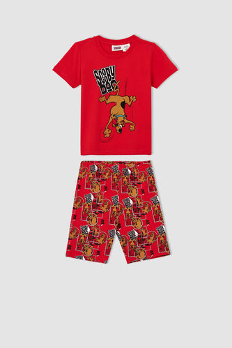 Boy Licensed Scooby Doo Short Sleeve Crew Neck T-Shirt And Shorts Pyjamas Set